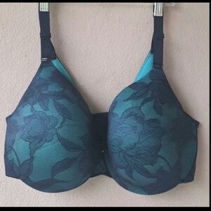 Cacique Lane Bryant Invisible Lace Back Smoother Full Coverage Bra Size 38F